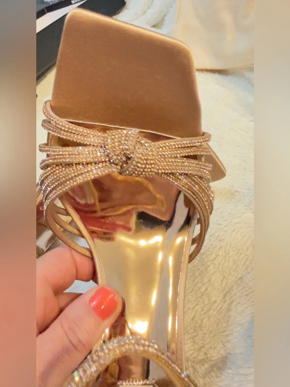 BADGLEY MISCHKA New- Warm Almond-Estella Square Toe Stiletto Heeled Sandal 8.5